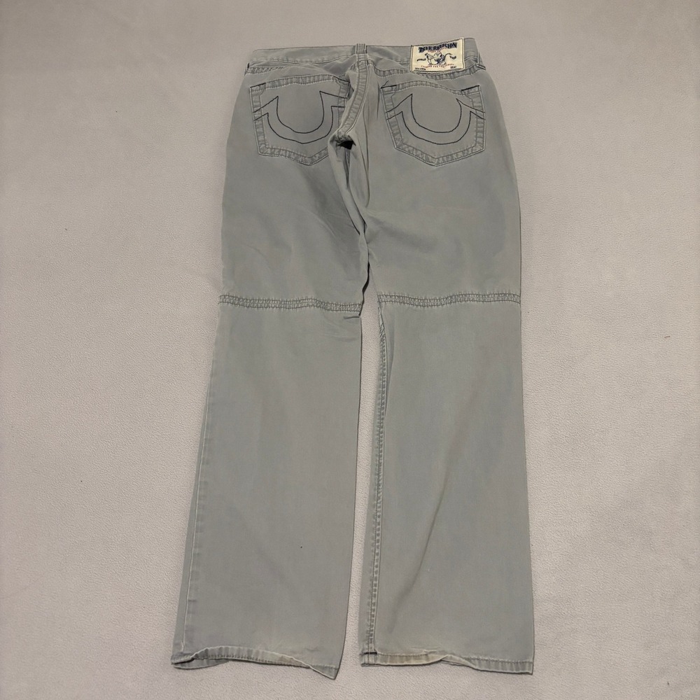 True Religion Mens Grey Moto Knee Panel Straight Leg Pants Size 34 Casual Fall - Picture 6 of 7